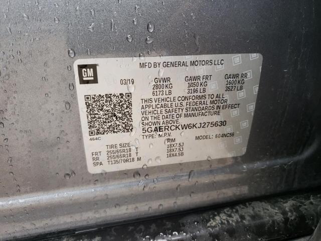 2019 BUICK ENCLAVE PR 5GAERCKW6KJ275630