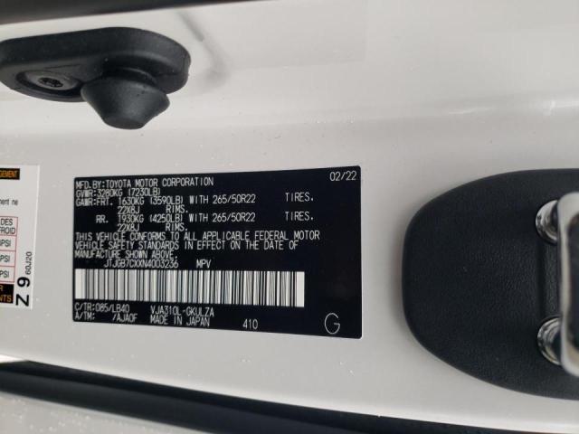 2022 LEXUS LX 600 BAS JTJGB7CXXN4003236