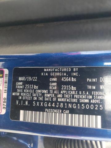 2022 KIA K5 GT 5XXG44J81NG150025