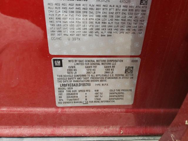 2020 BUICK ENVISION LRBFXCSA2LD155769