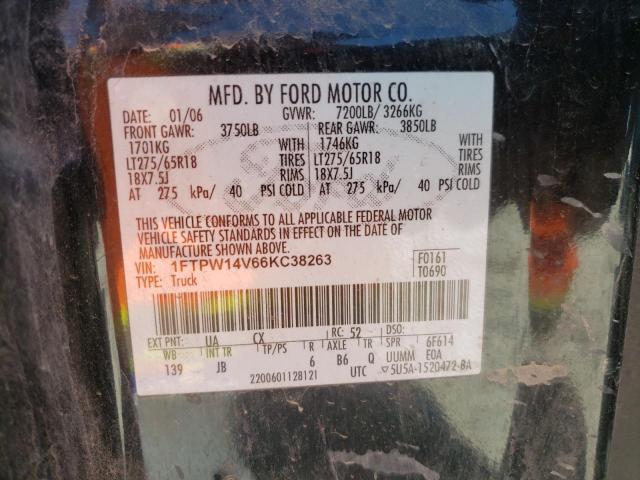 1FTPW14V66KC38263 Ford F150 Super 2006. Фото: 9