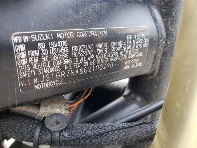 2016 SUZUKI GSX-S750 - JS1GR7NA8G2100290