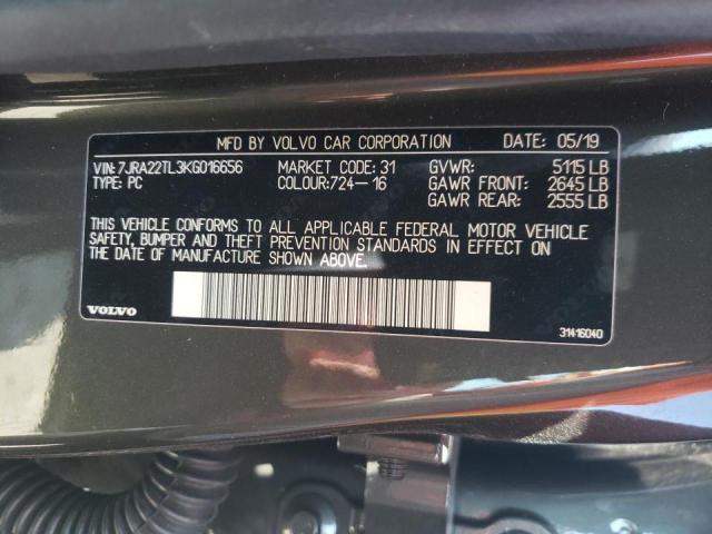 2019 VOLVO S60 T6 INS 7JRA22TL3KG016656