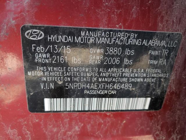 5NPDH4AEXFH646489 | 2015 Hyundai elantra se