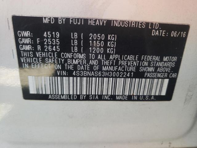 2017 SUBARU LEGACY SPO 4S3BNAS63H3002241