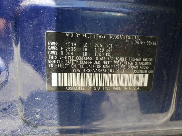 2017 SUBARU LEGACY SPO 4S3BNAS65H3011913
