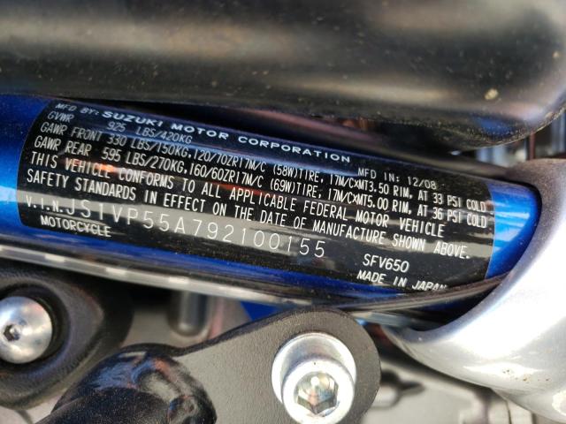 2009 SUZUKI SFV650 JS1VP55A792100155