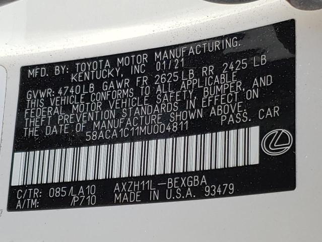 2021 LEXUS ES 300H BA 58ACA1C11MU004811