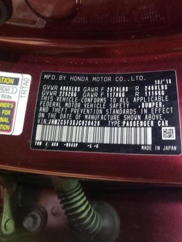 2018 HONDA CLARITY TO JHMZC5F3XJC020428