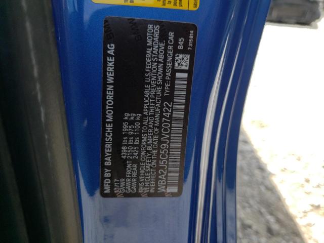 2018 BMW M240I WBA2J5C59JVC07422