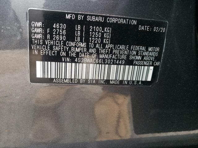 2020 SUBARU LEGACY PRE 4S3BWAC66L3021449