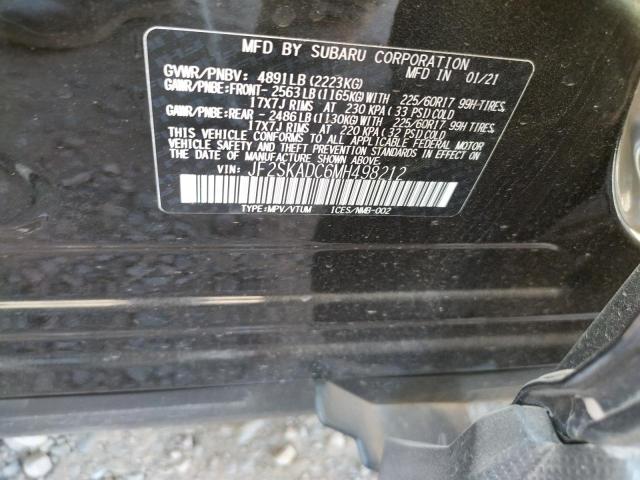 2021 SUBARU FORESTER JF2SKADC6MH498212