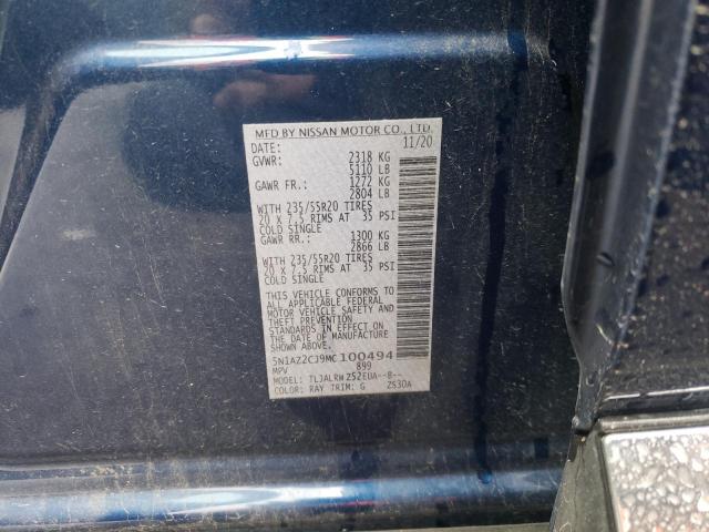 2021 NISSAN MURANO SL 5N1AZ2CJ9MC100494