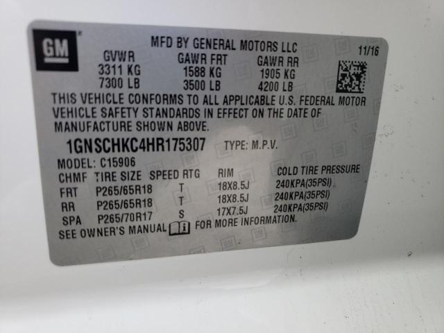 2017 CHEVROLET SUBURBAN 1GNSCHKC4HR175307