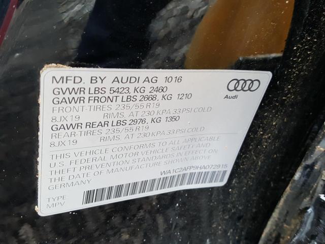 VIN WA1C2AFP9HA072915 2017 Audi Q5, Premium no.10