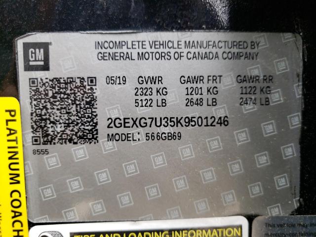 2019 CADILLAC XTS FUNERA 2GEXG7U35K9501246