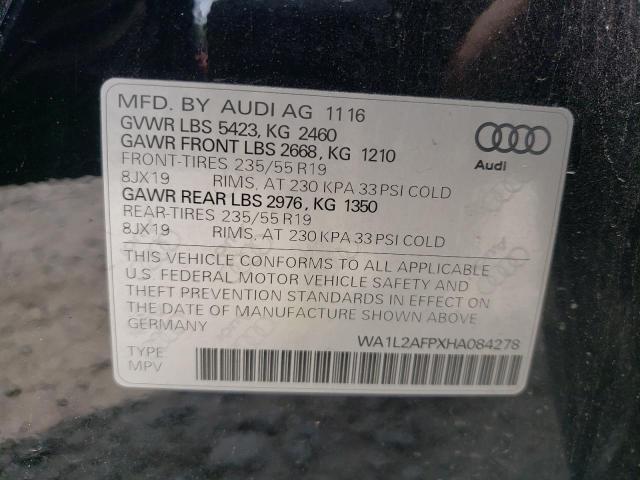 VIN WA1L2AFPXHA084278 2017 Audi Q5, Premium Plus no.10