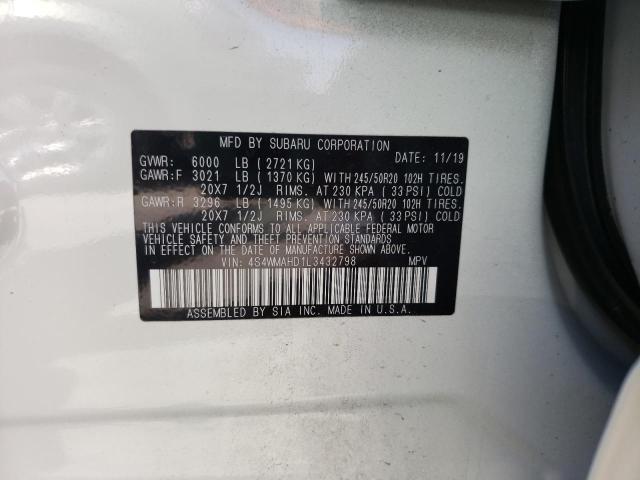 2020 SUBARU ASCENT PRE 4S4WMAHD1L3432798