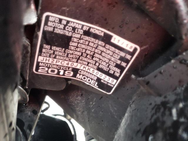 2019 HONDA CBR600 RA JH2PC40J7KK500239