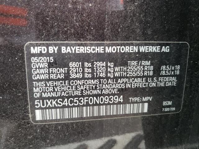 2015 BMW X5 XDRIVE3 5UXKS4C53F0N09394