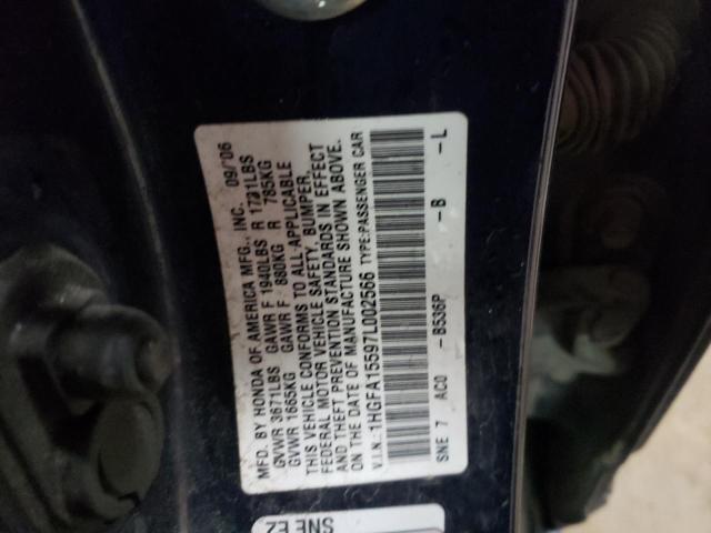 1HGFA15597L002566 Honda Civic Lx 2007. Фото: 9