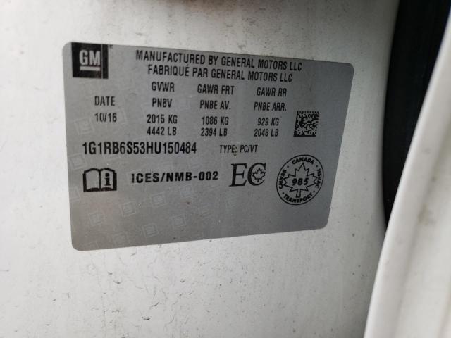 2017 CHEVROLET VOLT PREMI 1G1RB6S53HU150484