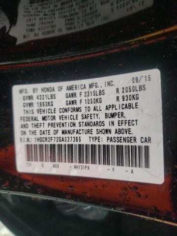 2016 HONDA 125 1HGCR2F72GA037365