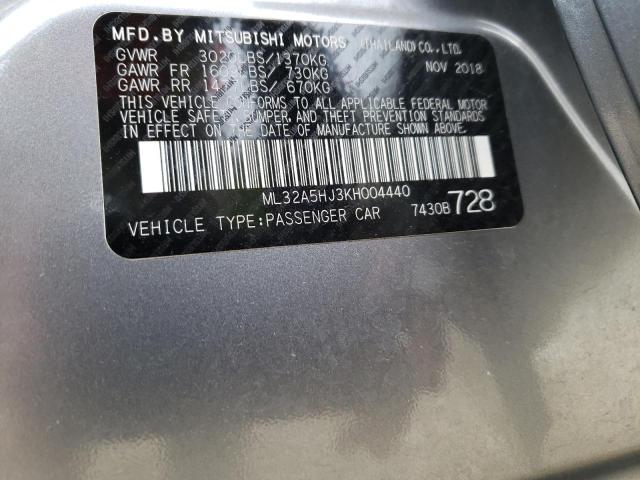 2019 MITSUBISHI MIRAGE LE ML32A5HJ3KH004440