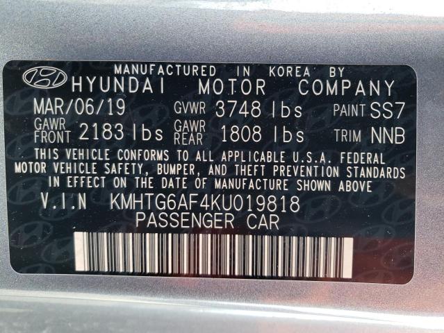 2019 HYUNDAI VELOSTER B - KMHTG6AF4KU019818
