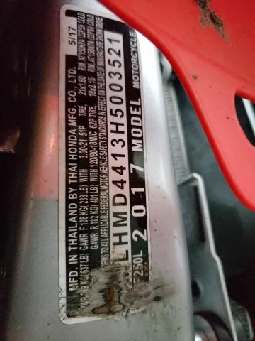 2017 HONDA 250 MLHMD4413H5003521