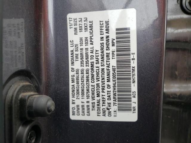 7FARW2H94JE005407 Honda Cr-V Touri 2018. Фото: 9