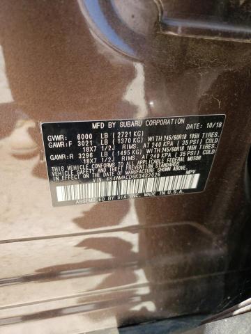 2019 SUBARU ASCENT PRE 4S4WMACD6K3432026