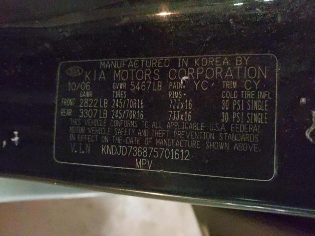 KNDJD736875701612 Kia Sorento Ex 2007. Фото: 9