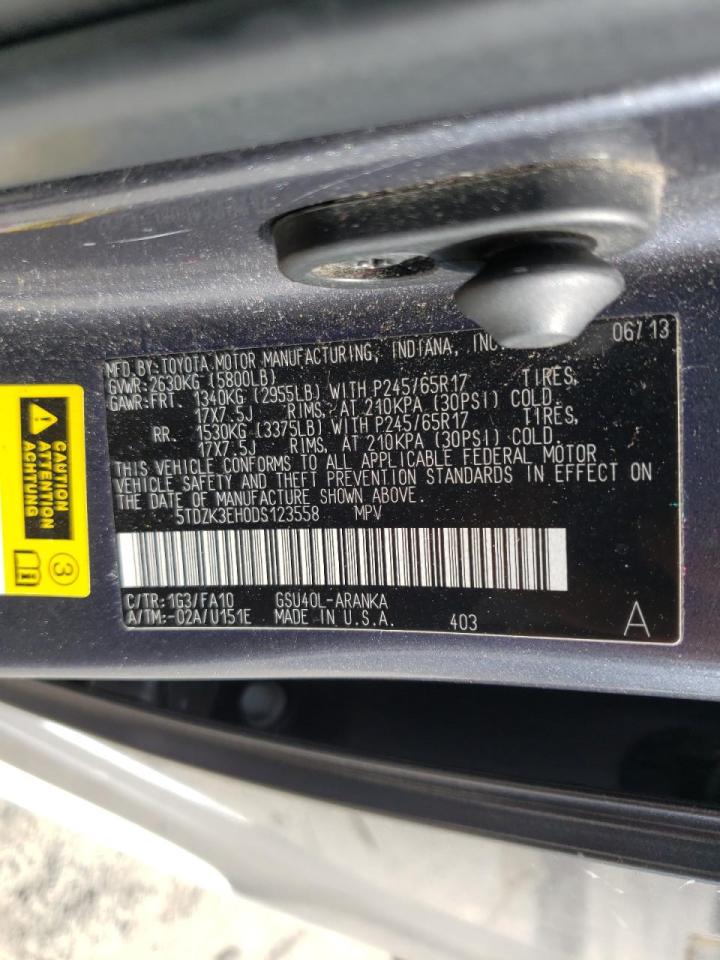 5TDZK3EH0DS123558 2013 Toyota Highlander Base