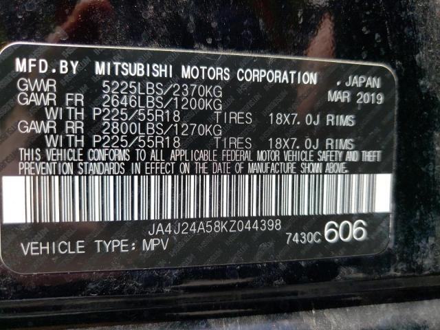 JA4J24A58KZ044398 Mitsubishi Outlander Sel