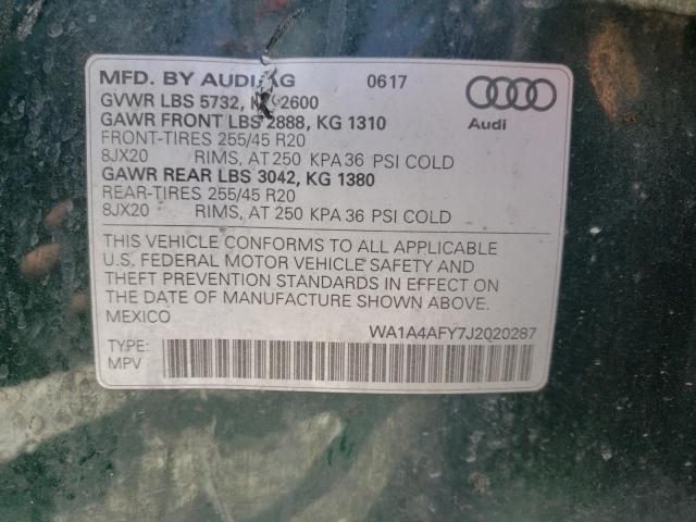 2018 AUDI SQ5 PREMIU WA1A4AFY7J2020287