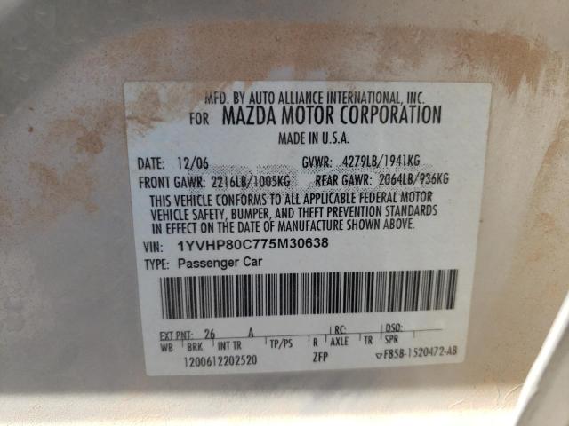 1YVHP80C775M30638 Mazda 6 I 2007. Фото: 9