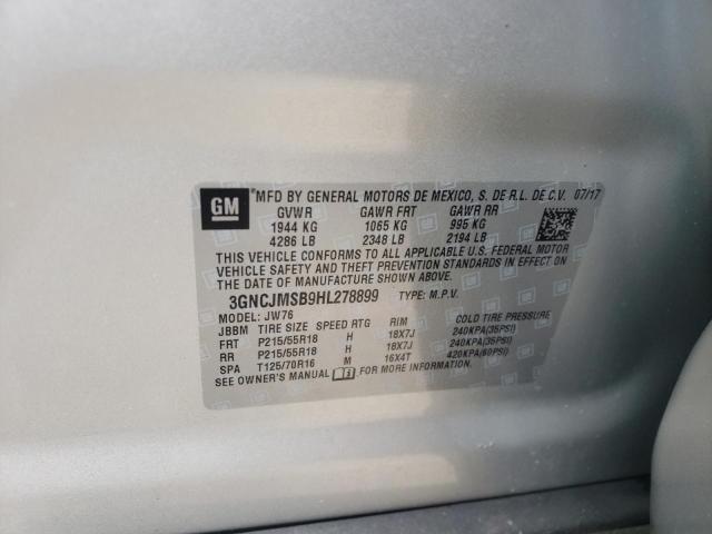 2017 CHEVROLET TRAX PREMI 3GNCJMSB9HL278899