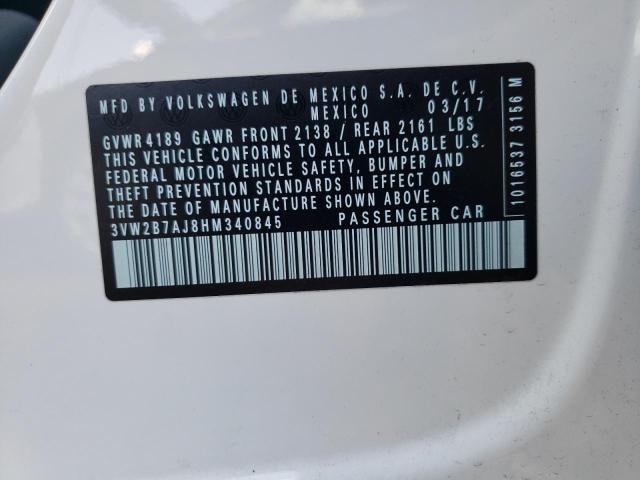 2017 VOLKSWAGEN JETTA S 3VW2B7AJ8HM340845
