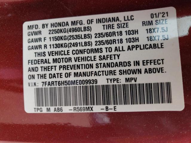 7FART6H50ME009939 Honda Cr-V Ex 2021. Фото: 9