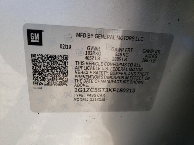 2019 CHEVROLET MALIBU L 1G1ZC5ST3KF180313