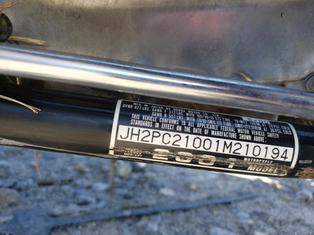 2001 HONDA VT600 C JH2PC21001M210194