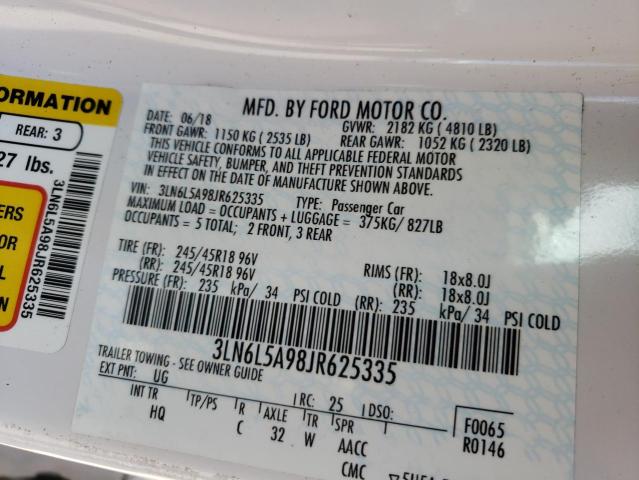 2018 LINCOLN MKZ PREMIE 3LN6L5A98JR625335