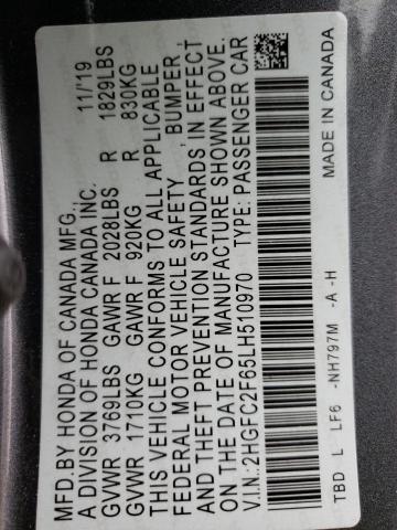 2020 HONDA CIVIC LX 2HGFC2F65LH510970