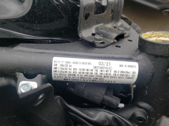 2021 YAMAHA YZFR3 A MH3RH18Y5MK007411