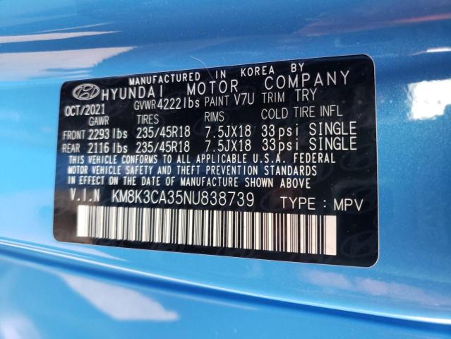 2022 HYUNDAI KONA N LIN KM8K3CA35NU838739