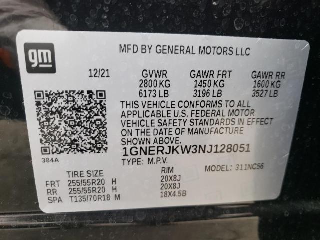 2022 CHEVROLET TRAVERSE R 1GNERJKW3NJ128051