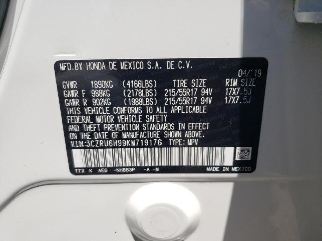 2019 HONDA HR-V TOURI 3CZRU6H99KM719176