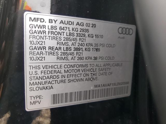 2020 AUDI Q8 PREMIUM WA1AVAF15LD020568