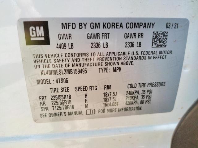 KL4MMESL3MB159495 2021 BUICK ENCORE, photo no. 10